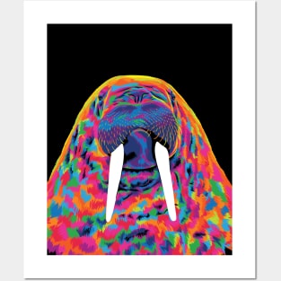 Rainbow Walrus Posters and Art